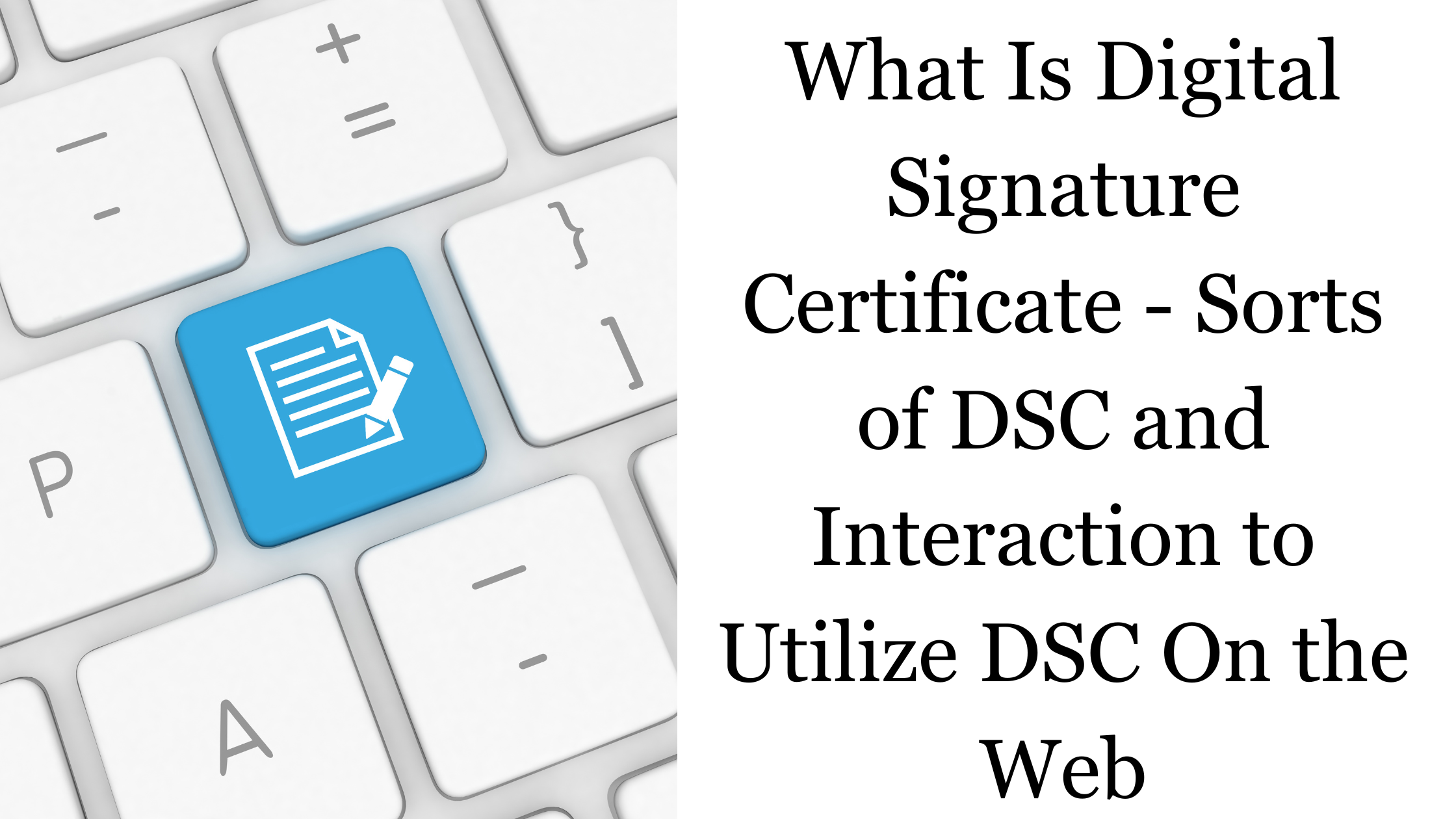 What Is Digital Signature Certificate - Sorts of DSC and Interaction to Utilize DSC On the Web